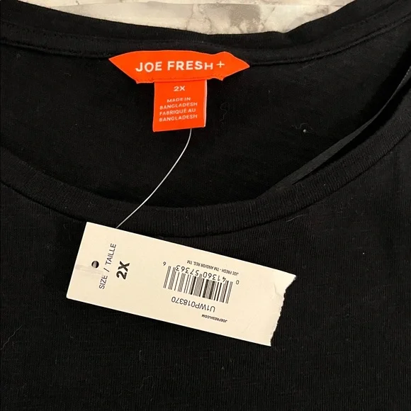 NWT JOE FRESH Black Short Sleeve T-Shirt Dress with Belt size 2X - Picture 5 of 10